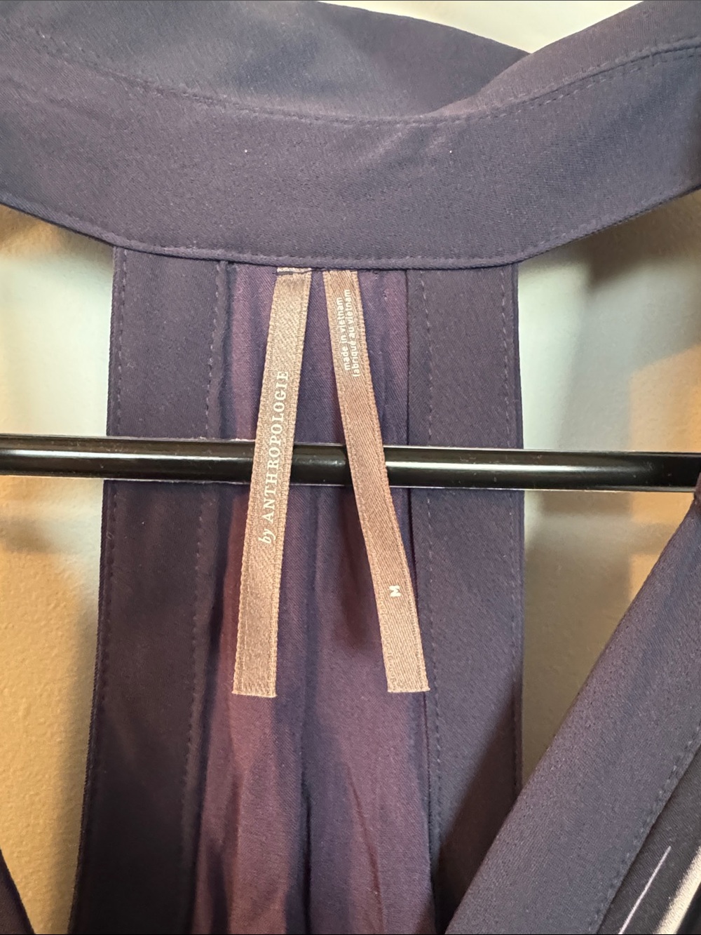 Anthropologie Navy and White Striped Halter Midi Dress - Picture 3 of 7